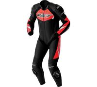 RST Tractech Evo D3O Traje de cuero de moto perforado de una sola pieza, negro-rojo, tamaño 56 para Hombres