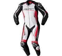 RST V4.1 Evo Kangaroo Airbag One Piece Traje de cuero de motocicleta, negro-blanco-rojo, tamaño XL para Hombres