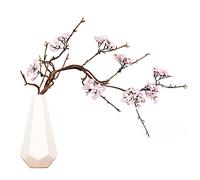 RSTYS 2 flores artificiales de cerezo, 34 pulgadas de largo, ramas de cerezo de imitación de plástico, pequeñas ramas secas florales para decoración del hogar
