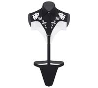 Rswnyirn Disfraz de vaquero para hombre, disfraz de cowboy, sexy, ropa interior, lencería para Halloween, color negro, 3XL