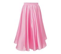 Rswnyirn Falda de Baile para Niñas Largo Flamenco Español Falda de Chiffon Maxi Falda de Baile Swing para Danza del Vientre Falda con Elástico Monocolor Ropa de Baile para Niños para el Escenario