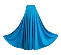 Rswnyirn Falda larga de baile para mujer, falda larga con cintura elástica, falda flamenca estándar, azul celeste, 5XL