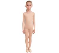 Rswnyirn Ropa interior térmica para niña, esquí, patinaje artístico, camiseta de capa base, mallas largas, medias para niños, ropa interior de danza cálida, Color de piel con puente, 116-140