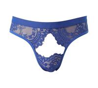 Rswnyirn Tanga de encaje para hombre Mini Slip abierto entrepierna calzoncillos bragas ropa mariquita ropa crossdressing lencería ropa interior, Tipo B Azul, Talla única