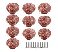 RSWZSFL 10 Piezas Pomos para Muebles Tiradores Cerámicos para Puertas Pomos Redondos para Armarios de Cocina,Dormitorios (Brown)
