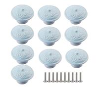 RSWZSFL 10 Piezas Pomos para Muebles Tiradores Cerámicos para Puertas Pomos Redondos para Armarios de Cocina,Dormitorios (Light blue)