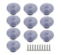 RSWZSFL 10 Piezas Pomos para Muebles Tiradores Cerámicos para Puertas Pomos Redondos para Armarios de Cocina,Dormitorios (Blue)