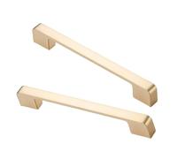 RSWZSFL 2 Piezas Tiradores de Cajón Manijas del Gabinete Tiradores para Armario de Cocina Tirador de Puerta Modernos con tornillos Tirador de Aleación de Zinc para Baño Muebles (Pitch:128mm,Gold)