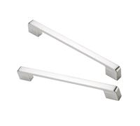 RSWZSFL 2 Piezas Tiradores de Cajón Manijas del Gabinete Tiradores para Armario de Cocina Tirador de Puerta Modernos con tornillos Tirador de Aleación de Zinc para Baño Muebles (Pitch:96mm,Brushed)