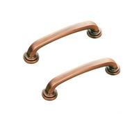 RSWZSFL 2 Piezas Tiradores Vintage para Muebles de Cocina Tiradores Retro para Puertas Tirador para Cajones de Aleación de Zinc para Armarios con tornillos (Red Bronze,Hole spacing:128mm)