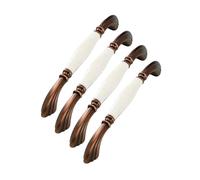 RSWZSFL 4 Piezas Tiradores para Muebles de Cerámica Tirador para Armario de Cocina Pomos para Puertas con tornillos para Cajones (Pitch:96mm,Coffee)