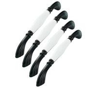 RSWZSFL 4 Piezas Tiradores para Muebles de Cerámica Tirador para Armario de Cocina Pomos para Puertas con tornillos para Cajones (Pitch:160mm,Black+white)