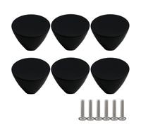 RSWZSFL 6 Piezas Pomos Redondos para Cajones Pomos Colores para Muebles Pomo para Puertas Tiradores para Gabinete Tirador para Armario con Tornillos para Aparador (Black)