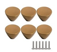 RSWZSFL 6 Piezas Pomos Redondos para Cajones Pomos Colores para Muebles Pomo para Puertas Tiradores para Gabinete Tirador para Armario con Tornillos para Aparador (Dark Gold)