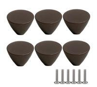 RSWZSFL 6 Piezas Pomos Redondos para Cajones Pomos Colores para Muebles Pomo para Puertas Tiradores para Gabinete Tirador para Armario con Tornillos para Aparador (Brown)
