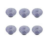 RSWZSFL 6 Piezas Tiradores Colores para Armarios Pomos Redondos para Cajones de Cerámica con Tornillos Tiradores para Muebles Solo Orificio para Puertas,Habitaciones infantiles (Blue)