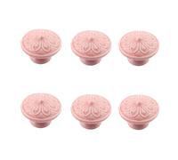 RSWZSFL 6 Piezas Tiradores Colores para Armarios Pomos Redondos para Cajones de Cerámica con Tornillos Tiradores para Muebles Solo Orificio para Puertas,Habitaciones infantiles (Pink)