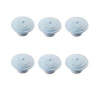 RSWZSFL 6 Piezas Tiradores Colores para Armarios Pomos Redondos para Cajones de Cerámica con Tornillos Tiradores para Muebles Solo Orificio para Puertas,Habitaciones infantiles (Light blue)