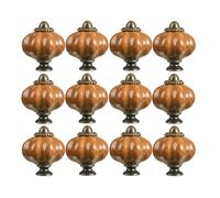 RSWZSFL Tiradores para Muebles 12 Piezas Pomos para Armarios de Cerámica con forma de Calabaza Pomo para Habitación infantil Tiradores Vintage para Cajones de Cocina (Earth yellow)