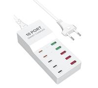 Rsydmny Cargador USB C, 100W Cargador Multiple para Movil, 10 Puertos Cargador Carga Rapida, Smart Chip, Cargador Tipo C para MacBook Pro iPhone 16/15/14/13/12 iPad Samsung Laptop Xiaomi Huawei Galaxy