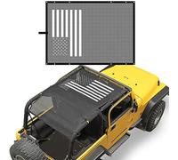 RT-TCZ for Jeep TJ Sunshade Soft Top, TJ Bikini Top Mesh Sun Shade Sunroofs for Jeep Wrangler TJ 1997-2006 American Flag