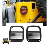RT-TCZ Metal Tail Light Guards Covers for Rear Taillights 1987-2006 Jeep Wrangler YJ TJ Accessories (TJ-US Flag)