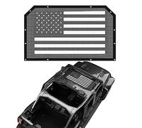 RT-TCZ Parasol de Malla de poliéster Duradero para Jeep Wrangler 2018-2019 JL JLU de 4 Puertas y 2 Puertas, Bandera Negra de Estados Unidos