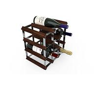 RTA WINE0543 Botellero Tradicional para 12 Botellas - Kit - Pino Oscuro (FSC), Acero, 12.4