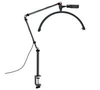 Rtauhife Luz de VíDeo LED de 16 Pulgadas Luz de Anillo de Escritorio en Forma de Media Luna para SalóN de Belleza Maquillaje TransmisióN en Luz de Relleno Enchufe B-EU