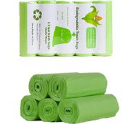 RTBQJ-AT Bolsas de basura de 3 a 5 litros, 120 bolsas de basura de alimentos, pequeñas bolsas biodegradables para oficina en casa, césped, baño, inodoro (verde, 35 cm x 40 cm)