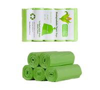 RTBQJ-AT Bolsas de Basura Orgánica, Bolsa de Basura de 10 Litros 100% Reciclable y Degradable, Super Resistente, Antifugas, Apto Para Cocina, Dormitorio (Verde, 240 Piezas)