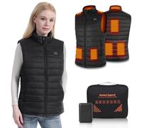 Rtdep Chaleco térmico para mujer, chaleco térmico con 8 zonas de calefacción, ropa térmica con paquete de batería, calentador de cuerpo calentado, ajuste delgado, chaqueta térmica para mujer, abrigo