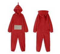 rtdgcv Disfraz de Teletubbies para adultos, pijama largo de una pieza para mujer, unisex, estilo animal, cosplay, ropa para casa de forro polar con capucha, ideal para fiestas y como ropa de noche,