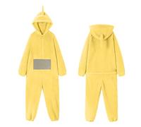 rtdgcv - Pijama de disfraz de Teletubbies, para adultos, pijama largo de una pieza para mujer, disfraz unisex de animal de una pieza para mujer, cosplay, pijama de forro polar con capucha para el
