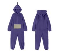 rtdgcv Teletubbies Pijama para adulto, de una pieza, unisex, con diseño de animal, para mujer, cosplay, prenda para el hogar, de polar, con capucha, para fiesta, morado, S