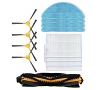 RTDMND Accesorios de Limpieza for aspiradora compatibles con Aspirador Robot Qilive Q.5147, Cepillo Principal, Cepillo Lateral, Piezas de Repuesto de Filtro Hepa(Set C)
