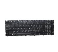 RTDPART Portátil sin Teclado retroiluminado para CLEVO NJ51AU NJ51CU NJ51GU NJ51LU NJ51MU NJ51PU NJ51ZU Reino Unido Negro sin Marco Nuevo