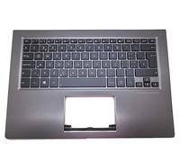 RTDpart Reposamuñecas y Teclado para portátil ASUS UX302 UX302L UX302LA UX302LG Carcasa Gris retroiluminada con Teclado SW Suizo 90NB02P1-R31SF0 0KN0-QF1SF13 9Z.N8JBU.900 0KNB0-3629SF00