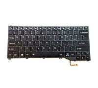 RTDPART Teclado de computadora portátil para Fujitsu LifeBook P727 P728 U727 U728 U729 U729X CP740738-03 FJM16J2300JD859 Inglés EE. UU. con Marco Gris retroiluminado Nuevo