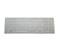 RTDPART Teclado portátil para Sony SVE151 SVE17 SVE1713M4E SVE1713N4E SVE1713N9E SVE1713O4E SVE1713P1E SVE1713P1R SVE1713P4E SVE1713Q1E Español SP Blanco con Marco Nuevo
