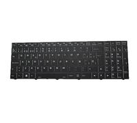 RTDPART Teclado retroiluminado para Ordenador portátil para CLEVO NL55PU NL51RU NL51ZU NL52AU NL56AU NL52GU NL52GU1 NL52LU NL52MU español SP Marco Negro Nuevo