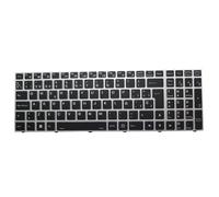 RTDPART Teclado retroiluminado portátil para CLEVO N15Z3 PB70 PB71 PB50 PB51 CVM18H96E094309 6-80-N150-16A-1 Español SP Marco Plateado Nuevo