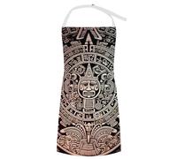 RTFGHJS Delantal de chef para hombres y mujeres, delantal con bolsillos, delantal de kickboxing, delantal de cocina, delantal de cocina, Calendario Maya Fin del Mundo, 70x80cm