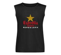 RTFzza Estrella Damm Beer Barcelona Drink Alcoholgood Deal Men Sleeveless Camiseta Printed Vest Tank Black Tee Top, Negro , 3XL