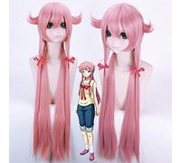 RTGFS 100Cm Mirai Nikki Gasai Yuno Straight Long Pink Anime Cosplay Wig Women Cheap Heat Resistant Synthetic Hair Wigs With Bangs