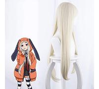 RTGFS Cosplay Wig Kakegurui Xx Yomoduki Runa For Women Girl 80Cm Long Straight Anime Wig Heat Resistant Synthetic Hair Party Wig Blon