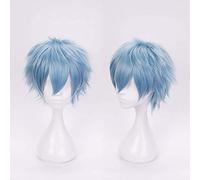 RTGFS My Hero Academia Shigaraki Tomura Short Blue Cosplay Wig Synthetic Hair Halloween Costume Puffy Play Wigs For Men