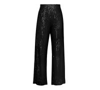 RTGSE Pantalones de pierna ancha con lentejuelas brillantes brillantes y elásticos, cintura suelta, pantalones con purpurina para suelo de campana, leggings de calle 90, Negro A., L