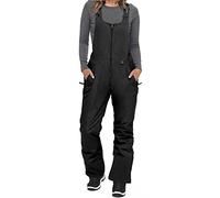 RTGSE Women's Waterproof Ski Snow Bibs Overalls Baggy Sleeveless Overall Long Sonw Bib Pants Essential Insulated Ski Pants, Negro , S