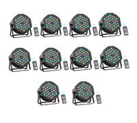 Rtktoup 10 unidades 36 LED por luces, luces de escenario RGB, luces de disco DMX con mando a distancia, proyectores de efectos con control activado por sonido, para bares, bodas, fiestas de cumpleaños
